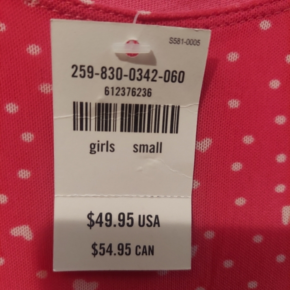 Abercrombie & Fitch Girls Small NWT Coral Mini Dress with White Heart Detail - Picture 4 of 7